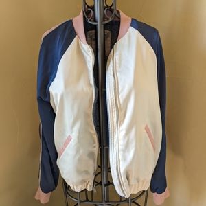 Vintage Abercrombie Silky Colorblock Bomber Jacket